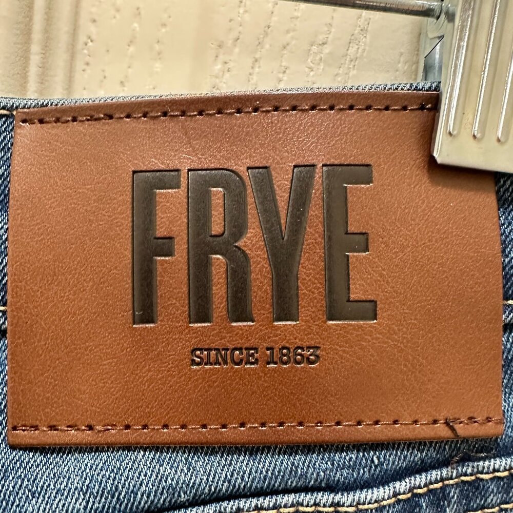 Frye Women's Stretch Jeans Size 8 Blue High Rise Straight Leg Cuffed Crop (NEW) - Picture 12 of 15